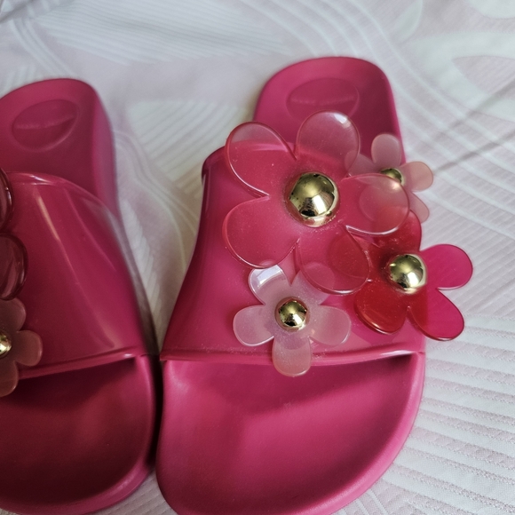 Sale Marc Jacobs daisy aqua slide sandals - Picture 3 of 3